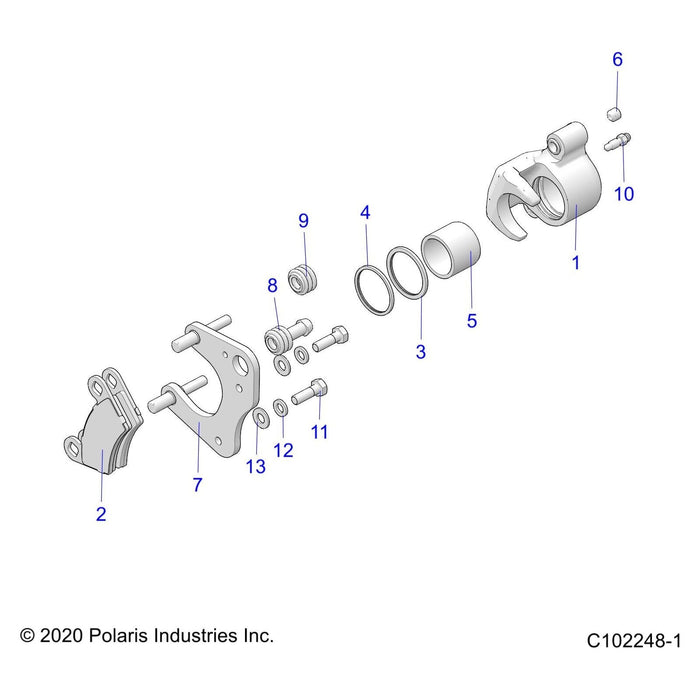 Brake Caliper Assembly, Front, by Polaris