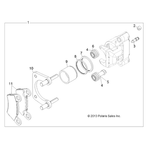 Brake Caliper Assembly Left 1.5 Red by Polaris 1911944 OEM Hardware P1911944 Off Road Express