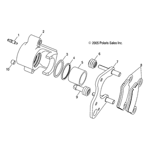 Brake Caliper Assembly, Left, 1 by Polaris 1910640 OEM Hardware P1910640 Off Road Express