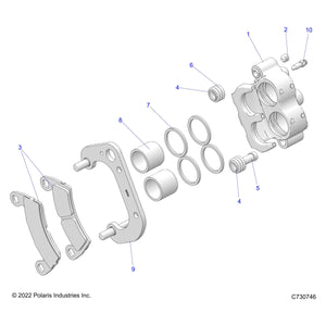 Brake Caliper Assembly, Left, 1 by Polaris 1912123 OEM Hardware P1912123 Off Road Express