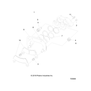 Brake Caliper Assembly, Left, 1 by Polaris 1912484 OEM Hardware P1912484 Off Road Express