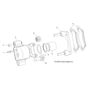 Brake Caliper Assembly, Rear, L by Polaris 1910990 OEM Hardware P1910990 Off Road Express