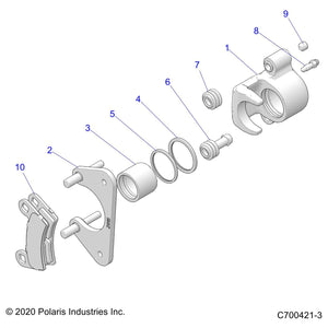 Brake Caliper Assembly, Rear, L by Polaris 1912816 OEM Hardware P1912816 Off Road Express