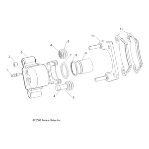 Brake Caliper Assembly Rear Left 1.5 by Polaris 1912136 OEM Hardware P1912136 Off Road Express