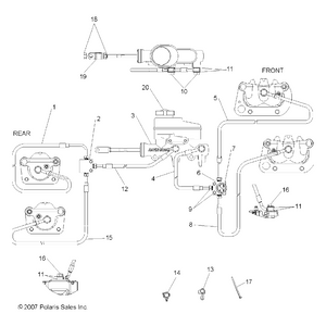 Brake Line, Front, Left by Polaris 1910845 OEM Hardware P1910845 Off Road Express