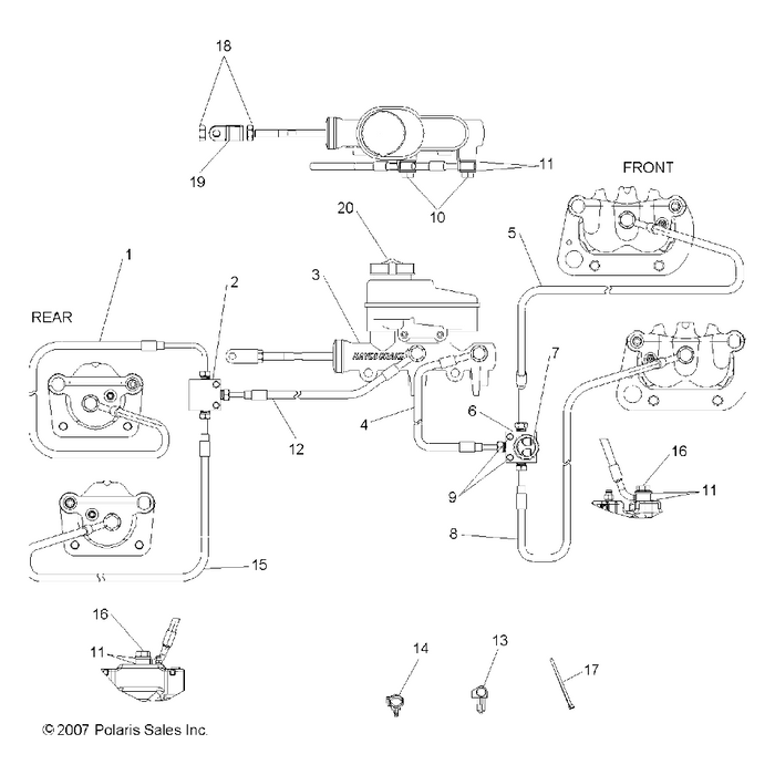 Brake Line, Front, Left by Polaris