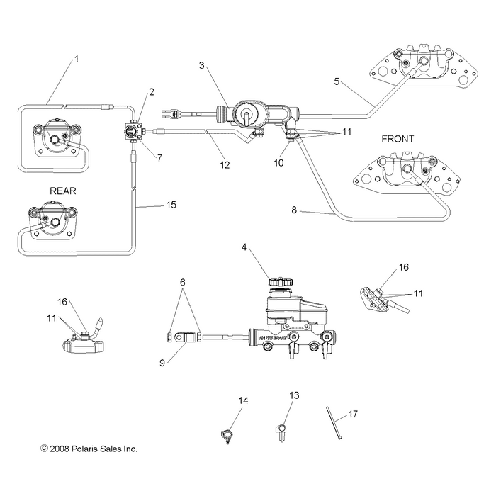 Brake Line, Front, Left by Polaris