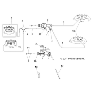 Brake Line, Front, Left by Polaris 1911582 OEM Hardware P1911582 Off Road Express