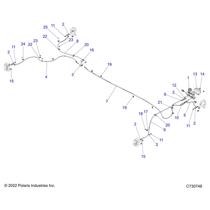 Brake Line, Rear, Left, 39 In by Polaris