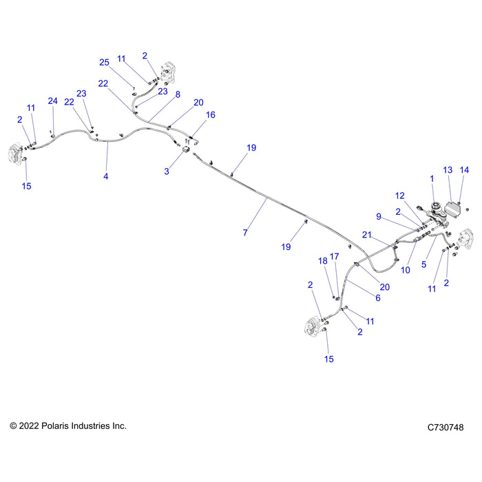 Brake Line, Right, Rear by Polaris