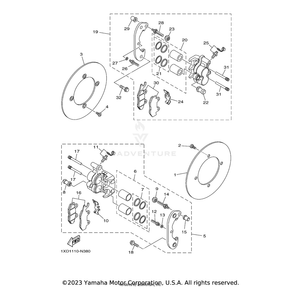 Brake Pad Kit 2 by Yamaha 1XD-25806-01-00 OEM Hardware 1XD-25806-01-00 Off Road Express