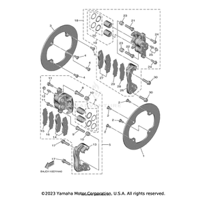 Brake Pad Kit 2 by Yamaha 2HC-25806-00-00 OEM Hardware 2HC-25806-00-00 Off Road Express