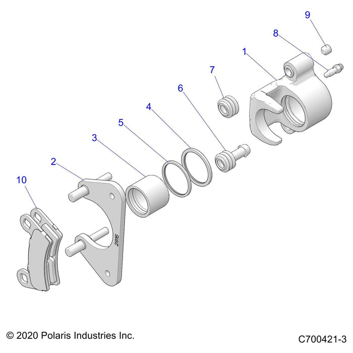 Brake Piston, 1.5, Al, Grooved by Polaris