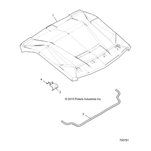 Brk-Rear,Roof,Sport,Xovr,Blk by Polaris 5261454-458 OEM Hardware P5261454-458 Off Road Express