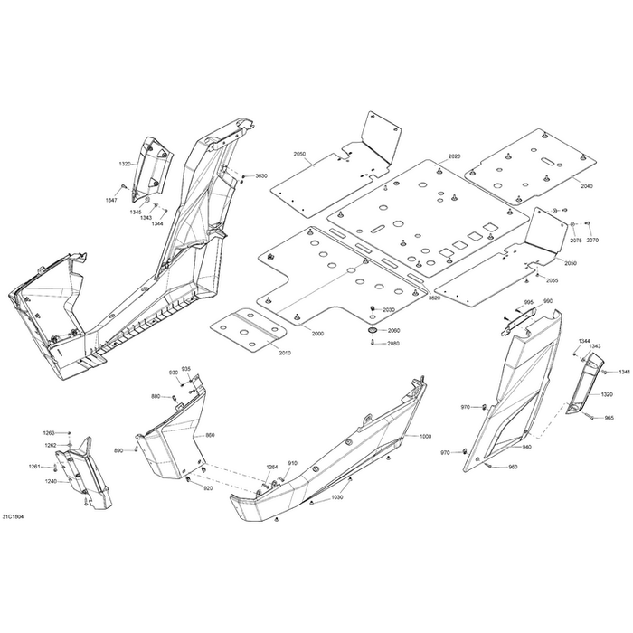 Brush Aluminum LH Rear Lateral Panel by Can-Am