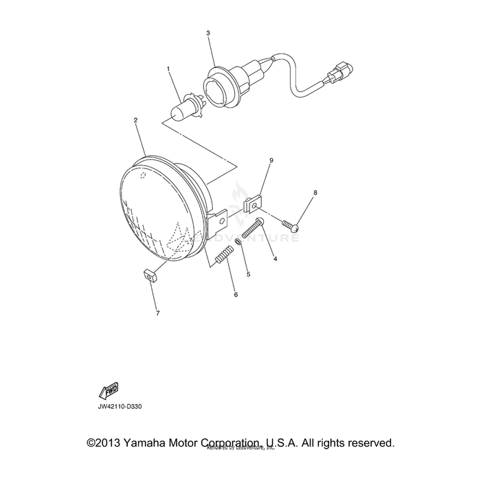 Bulb, Headlight (12V-30/30W) by Yamaha