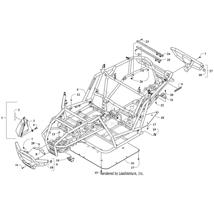 Bumper,Rear-Pkg-Black By Arctic Cat