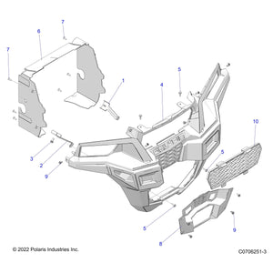 Bumper Screen, Gloss Black by Polaris 5452179-070 OEM Hardware P5452179-070 Off Road Express