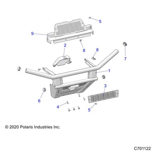 Bumper Screen, Upper, Gloss Bla by Polaris 5438240-070 OEM Hardware P5438240-070 Off Road Express