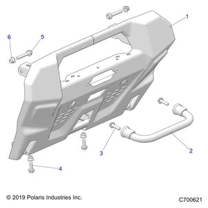 Bumper Weld, Front, Matte Black by Polaris 1023974-458 OEM Hardware P1023974-458 Off Road Express Drop Ship