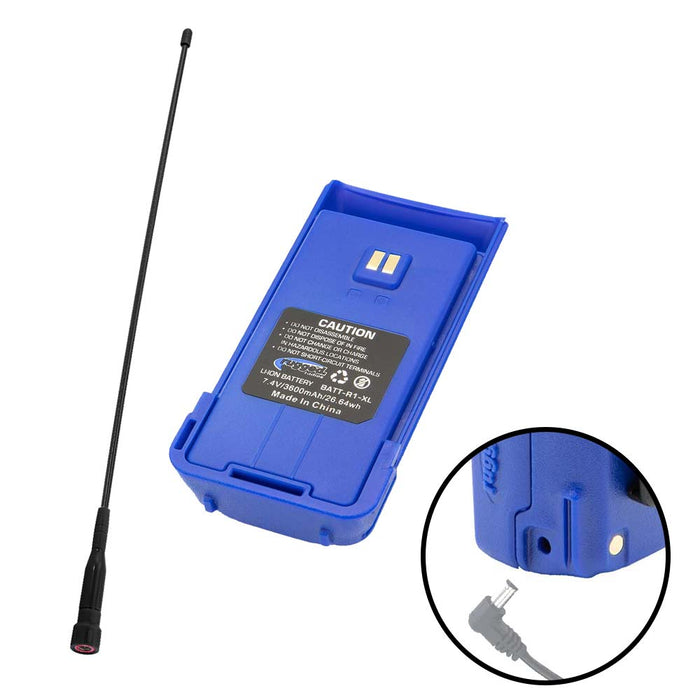 Bundle - Long Range Upgrade For Rugged R1 Handheld Radios - Antenna And Xl Battery by Rugged Radios