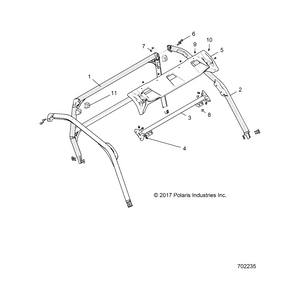 Cab Frame, Front, Left Side, Ma by Polaris 1021278-458 OEM Hardware P1021278-458 Off Road Express