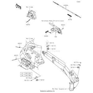 Cable-Brake,Parking Brake by Kawasaki 54005-0313 OEM Hardware 54005-0313 Off Road Express Peach St