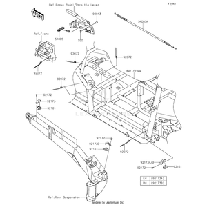 Cable-Brake,Parking Brake by Kawasaki 54005-0316 OEM Hardware 54005-0316 Off Road Express Peach St