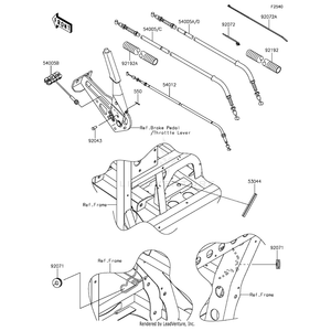 Cable-Brake,Parking,Lh by Kawasaki 54005-0033 OEM Hardware 54005-0033 Off Road Express Peach St