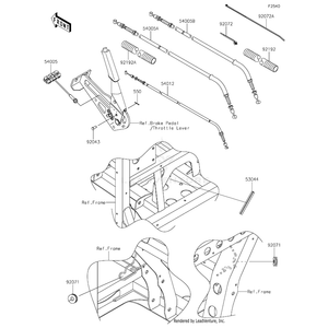 Cable-Brake,Parking,Lh by Kawasaki 54005-0045 OEM Hardware 54005-0045 Off Road Express Peach St