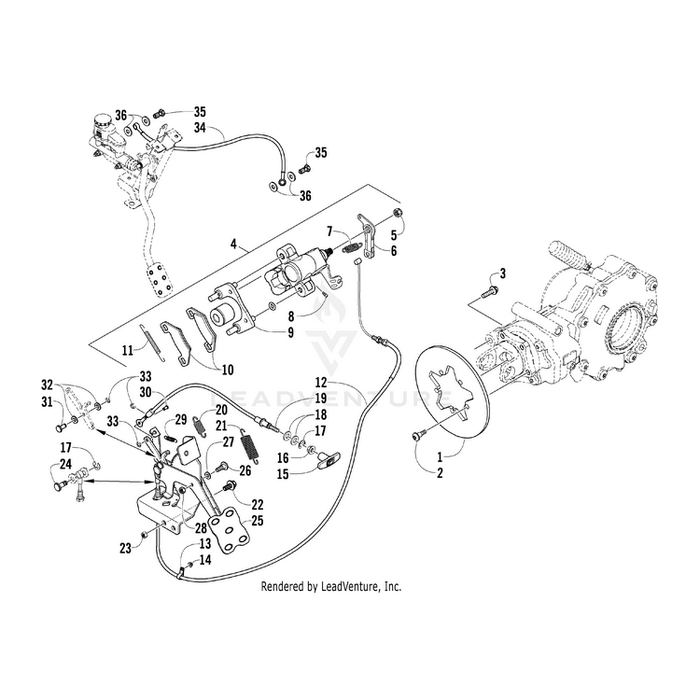 Cable, Brake Release By Arctic Cat