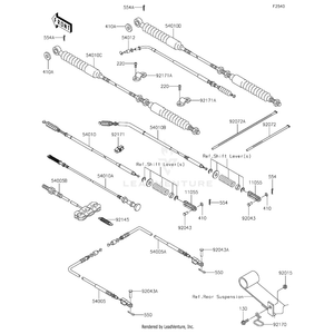 Cable,Shift Control by Kawasaki 54010-1121 OEM Hardware 54010-1121 Off Road Express Peach St