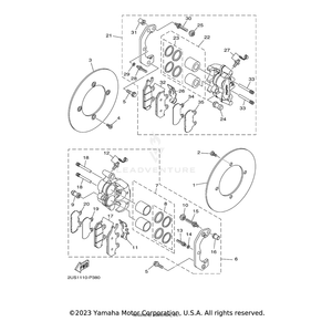 Caliper Assembly (Left) by Yamaha 2PG-2580T-00-00 OEM Hardware 2PG-2580T-00-00 Off Road Express