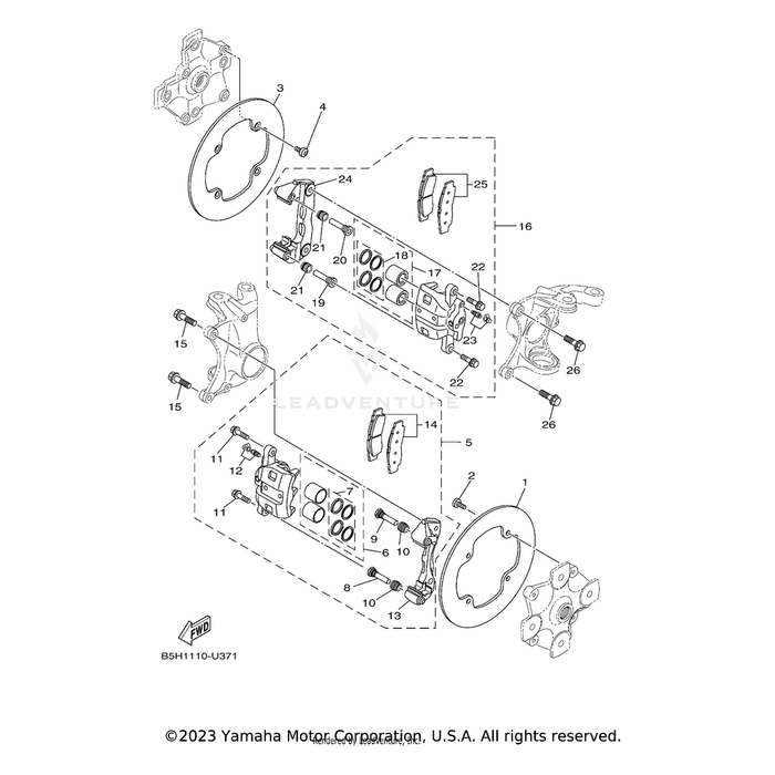 Caliper Assembly (Left) by Yamaha