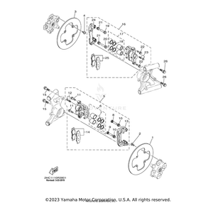 Caliper Assembly, Rear 1 by Yamaha 2HC-2580V-00-00 OEM Hardware 2HC-2580V-00-00 Off Road Express