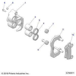 Caliper Assembly, Right, Db1.18 by Polaris 1912278 OEM Hardware P1912278 Off Road Express