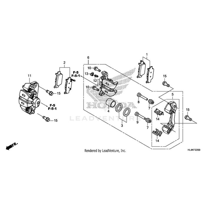 Caliper Sub-Assembly, Left Rear (Msds) by Honda