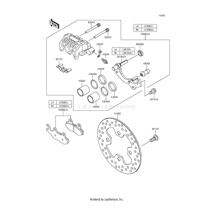 Caliper-Sub-Assembly,Lh by Kawasaki