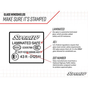 Can-Am Defender Glass Windshield by SuperATV GWS-CA-DEF-S-01 Full Windshield GWS-CA-DEF-S-01 SuperATV