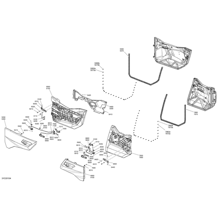 Can-Am Red, LH Rear Door Trim Panel by Can-Am