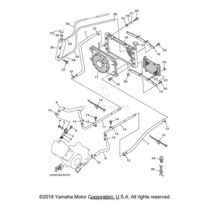 Cap, Radiator by Yamaha