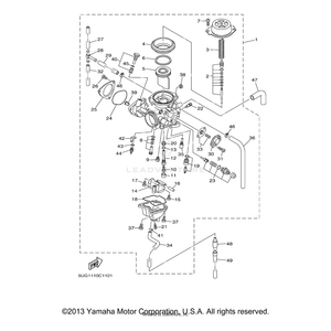 Carburetor Assembly 1 by Yamaha 5UG-14901-00-00 OEM Hardware 5UG-14901-00-00 Off Road Express