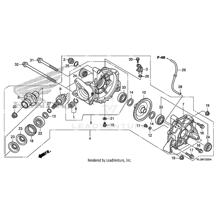 Case Sub-Assembly, Rear Final Gear by Honda