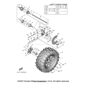 Cast Wheel, Rear by Yamaha B4J-F5307-00-00 OEM Hardware B4J-F5307-00-00 Off Road Express Drop Ship