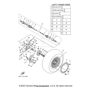 Cast Wheel, Rear by Yamaha B5H-F5307-02-00 OEM Hardware B5H-F5307-02-00 Off Road Express Drop Ship