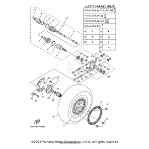 Cast Wheel, Rear by Yamaha BN5-F5307-00-00 OEM Hardware BN5-F5307-00-00 Off Road Express Drop Ship