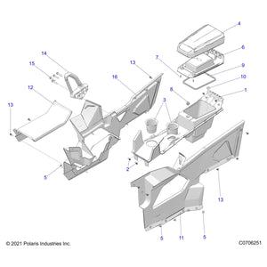 Center Console Kit, Top by Polaris 2207139 OEM Hardware P2207139 Off Road Express