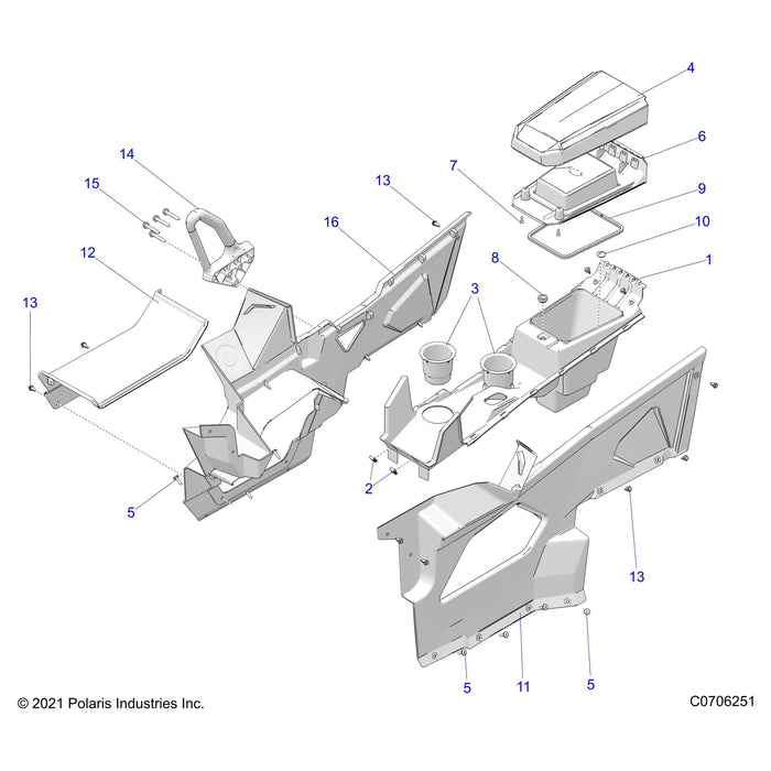 Center Console Kit, Top by Polaris