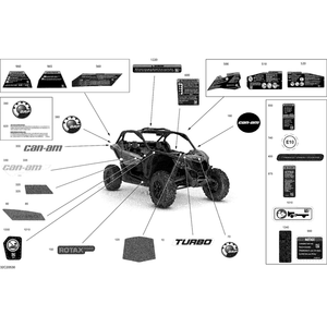 Central Hood Decal by Can-Am 704906545 OEM Hardware 704906545 Off Road Express