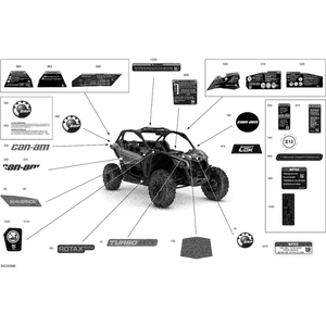 Central Hood Decal by Can-Am 704907092 OEM Hardware 704907092 Off Road Express